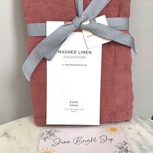 Anthropologie Euro Sham Linen Pillow Cover NWT